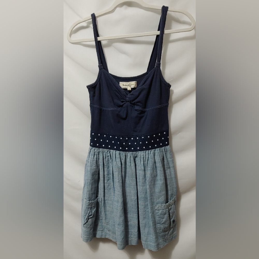 Abercrombie & Fitch Blue Pleated Tiered Midi Sundress Size S